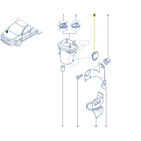 Orig. Renault Wasseranzeigef&uuml;hler Dieselfilter 7701062329