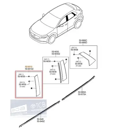 Orig. Mazda Fensterzierleiste Hinten (t&uuml;r Vorn) Dfr750m10a